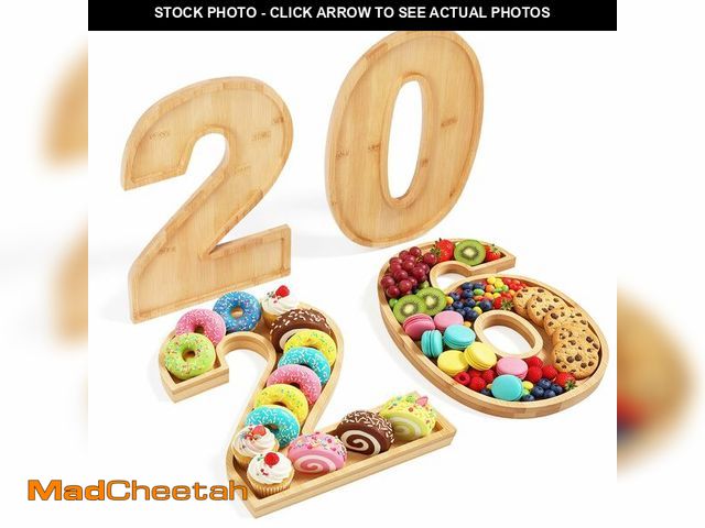 Lot 74-14206445 - Bagrox 2026 Charcuterie Numbers Fillable- Graduation Centerpieces for Bables, Wooden 2026 Food Tray,...