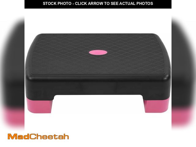 Lot 74-14349418 - Fitvids 18" Aerobic Step Platform, Workout Stepper with Adjustable 2 Stackable Risers 3" 5.5" for Ho...