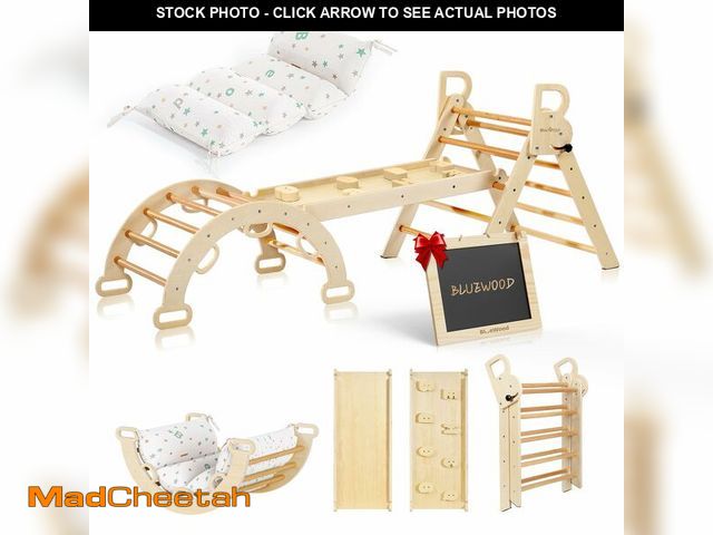 Lot 74-14608253 - BlueWood Pikler Triangle Set with Cushion, Foldable Toddler Climbing Toys - UNUSED