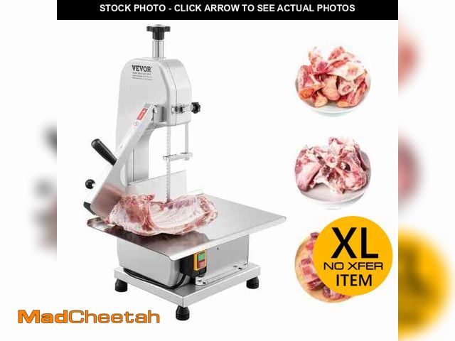 Lot 74-13678452 - VEVOR Commercial Electric Meat Bandsaw, 650 W Stainless Steel Countertop Bone Sawing Machine, 12.4 i...