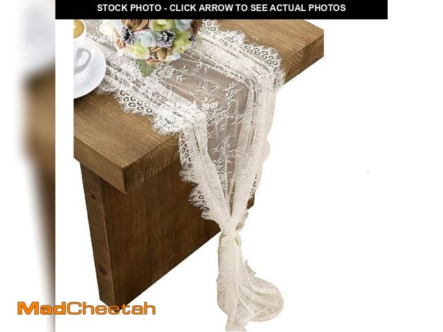 Lot 74-13711237 - 20 Pcs White Lace Table Runner 14 x 120 Inch Embroidered Boho Table Runner for Wedding Party Bridal ...