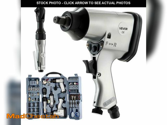 Lot 74-14223654 - VEVOR 71-Piece Pro Air Tool Kit, 1/2 in. Air Impact Wrench, 3/8 in. Ratchet, 1/2 in. Die Grinder, 45...