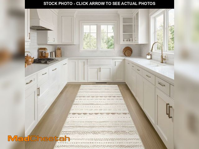 Lot 74-14383304 - Nakagishi Runner Rug Kitchen Washable Rugs: 2x6 Non-Slip Boho Soft Modern Stain Resistant Indoor Flo...