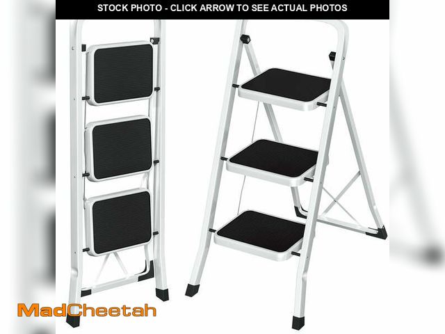 Lot 74-12831724 - Vipsafe 3 Step Ladder, Folding Step Stool for Adults with Non-Slip Pedal Feet,Lightweight,330lb Heav...