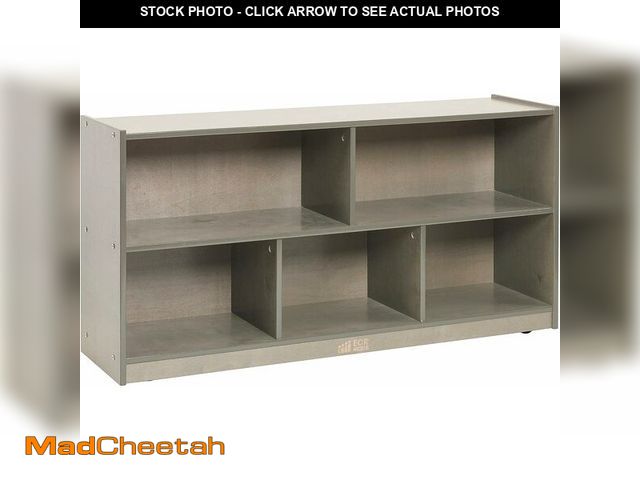 Lot 74-13835819 - ECR4Kids 5-Compartment Mobile Storage Cabinet, Toddler, Classroom Furniture, Grey Wash - UNUSED