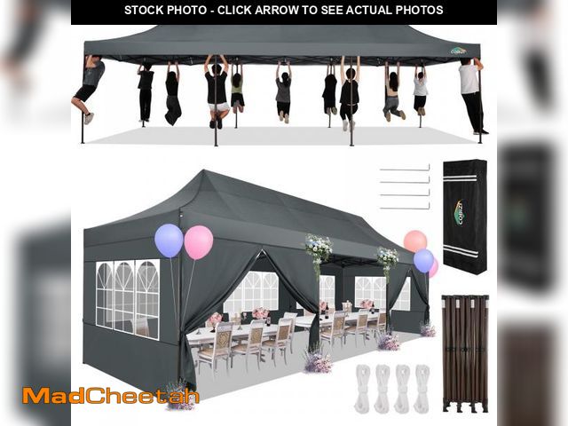 Lot 74-12253075 - COBIZI 10x30 Pop-up Canopy Outdoor Wedding Party Tent Patio Gazebo Commercial Canopy Tent with Sidew...