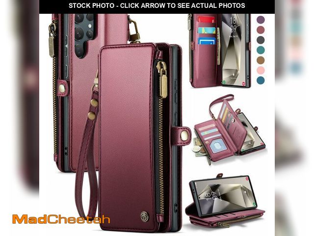 Lot 74-14425273 - Defencase for Samsung Galaxy S24 Ultra Wallet Case with Card Holder, W-Red - UNUSED
