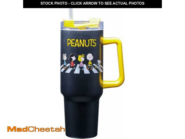 Lot 74-12607754 - Spoontiques Peanuts Road 40oz Stainless Steel Travel Mug - Double Wall Stainless Steel with Sliding ...