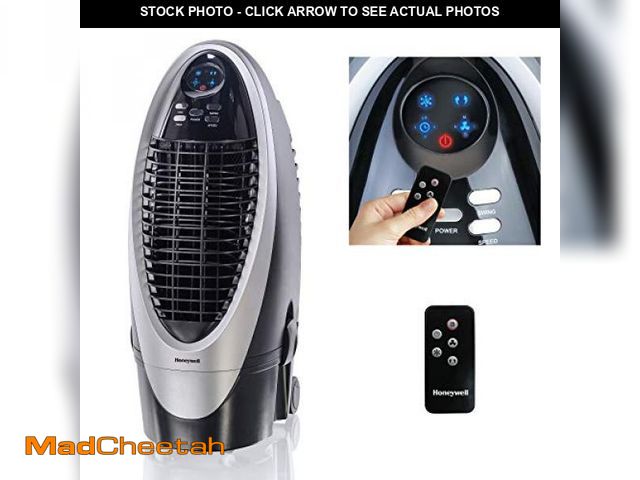 Lot 74-12029552 - Honeywell 300 CFM Indoor Portable Evaporative Cooler, Fan &amp; Humidifier with Detachable Tank, Car...