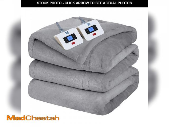 Lot 74-12220501 - Sealy Electric Blanket King Size, Flannel Heated Blanket with 10 Heating Levels &amp; 1-12 Hours Aut...