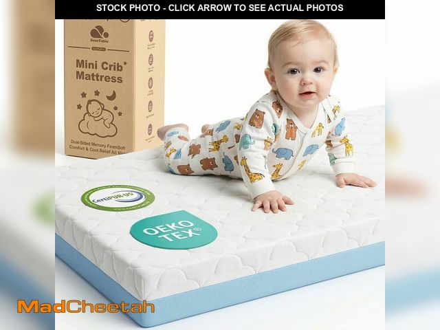 Lot 74-14296151 - DeerFable Dual Sided Pack and Play Mattress, 3 Inch Thick Soft &amp; Firm Memory Foam Breathable Por...