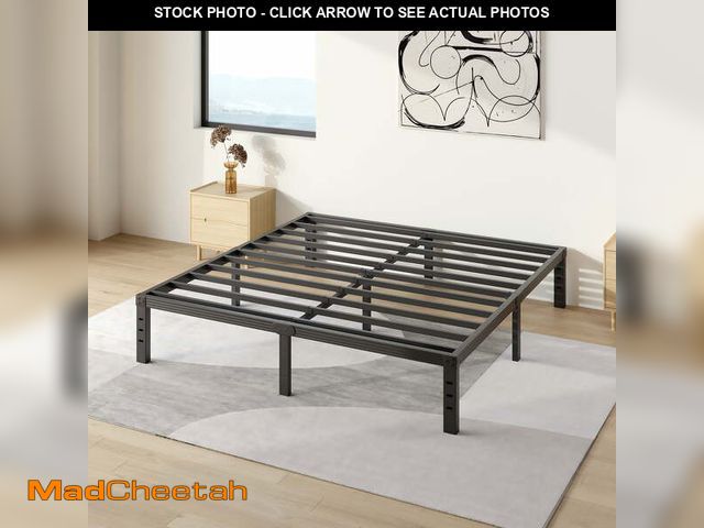 Lot 74-12668231 - COMASACH 14 inch King Bed Frame, Easy Assembly, No Box Spring Needed, Heavy Duty Metal Platform King...