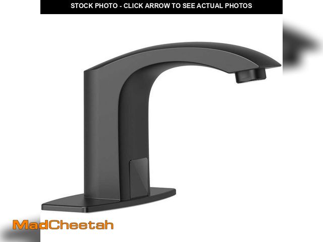 Lot 74-14222591 - BWE Automatic Sensor Touchless Bathroom Sink Faucet With Deck Plate In Matte Black - UNUSED