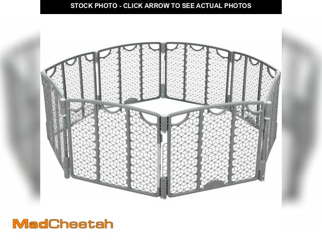 Lot 74-13733710 - Evenflo Versatile Play Space Adjustable Play Area, Plastic, 8-Panel (Cool Gray) - UNUSED