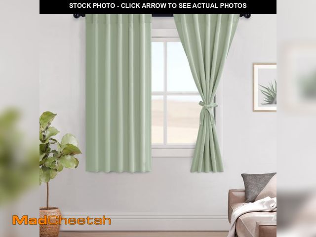 Lot 74-12307697 - Hiasan Blackout Curtains 63 Inches Long, Thermal Insulated Seafoam Green Curtain 2 Panels Set for Be...