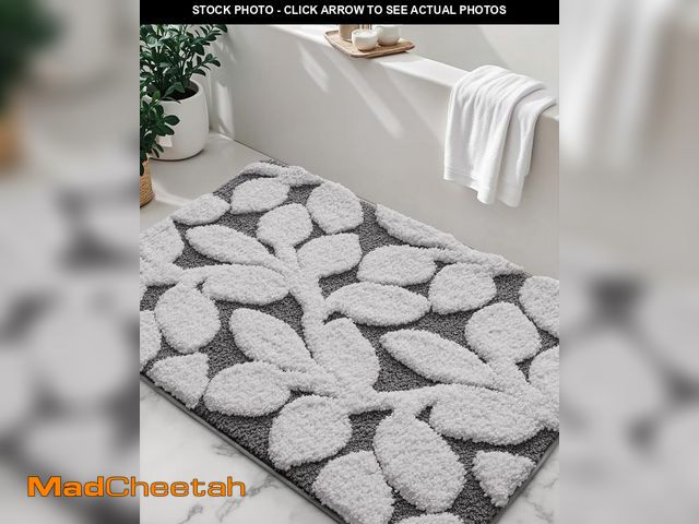 Lot 74-12214899 - DEXI Bathroom Rugs Non Slip, 16x24 Washable Microfiber Bath Mat Quick Dry, Absorbent Ultra Soft Leaf...