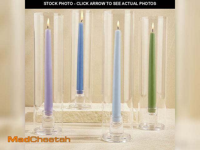 Lot 74-14060507 - Hurricane Candle Holder Thickened Cylinder Covers 4 Pcs Taper Candle Sticks Holder Glass Tall Candle...