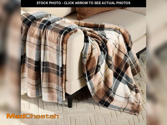 Lot 74-12686652 - Better Homes &amp; Gardens Printed Velvet Plush Super Soft Throw Blanket, Oversized, Reggie Brown Pl...