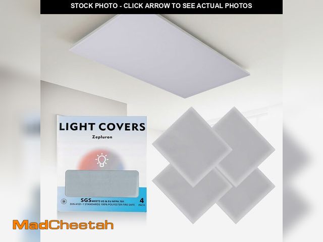 Lot 74-14304427 - Zepluron 4-Pack Magnetic Fluorescent Light Covers for Ceiling Lights/LED Fixtures - Must-Haves for T...