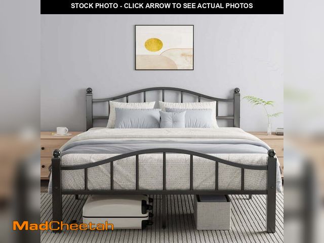Lot 74-14070614 - Metal Queen Bed Frame, Noise-Free Design &amp; Underbed Storage Heavy Duty Queen Size Bed Frames wit...
