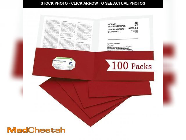 Lot 74-12053629 - Zzrywuty 100 Packs Paper Folders with Pockets for Students,Businessmen and Office Workers,Letter Siz...