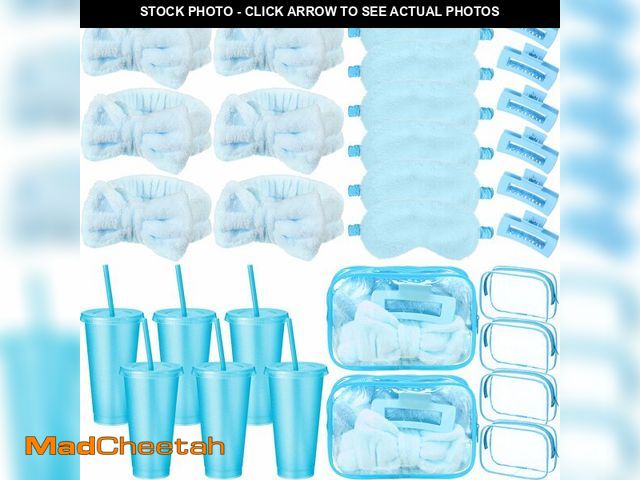 Lot 74-13721293 - Wavyknot 30 Pcs Spa Party Favor for Women Sleepover Party Supplies 6 Bow Headband 6 Eye Mask 6 Hair ...