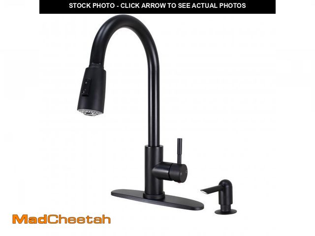 Lot 74-12536501 - Better Homes &amp; Gardens Elmont High Spout Single Handle Pull Down Kitchen Faucet with Soap Dispen...
