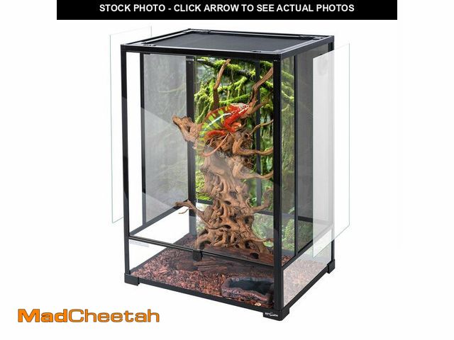 Lot 74-13089524 - REPTI ZOO 24" x 18" x 36" Reptile Tall Glass Terrarium Rainforest Habitat Double Hinge Door with Scr...