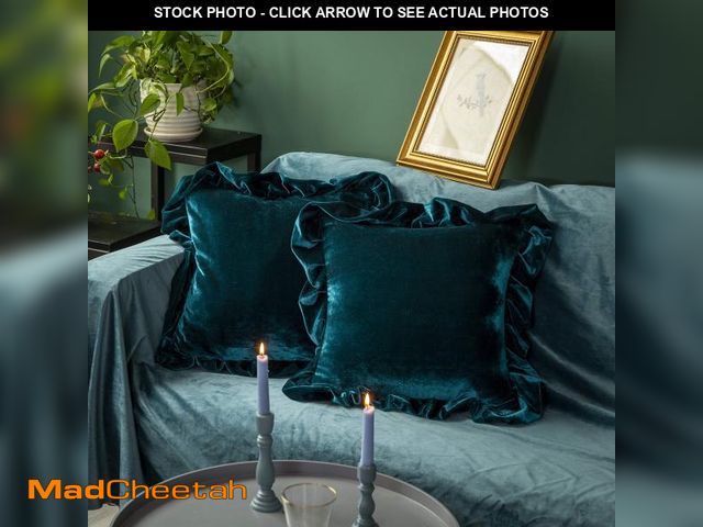 Lot 74-12307158 - GLORY SEASON Velvet Throw Pillow Cover Soft Decorative Luxurious Solid Square Cushion Case for Sofa ...