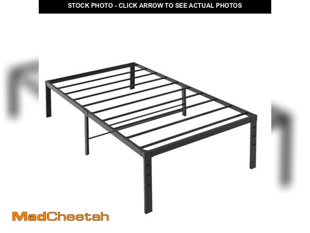 Lot 74-14584852 - Alvantor Twin Size Simple Basic Platform Metal Bed Frame - 18 Inch Bed Height,Black - UNUSED