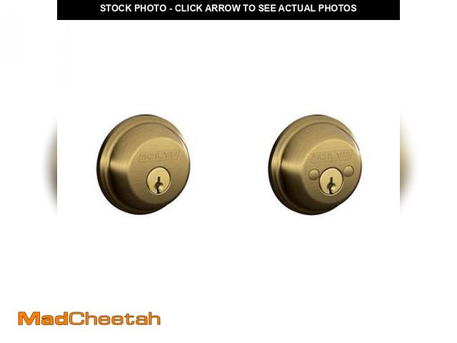 Lot 74-12529664 - Schlage Double-cylinder Deadbolt Lock, Antique Brass - UNUSED