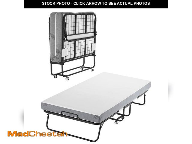 Lot 74-14244473 - VEVOR Rollaway Bed, Black Metal Frame, Outdoor Rocking Chair with White Cushion, 38 x 75 in. Folding...