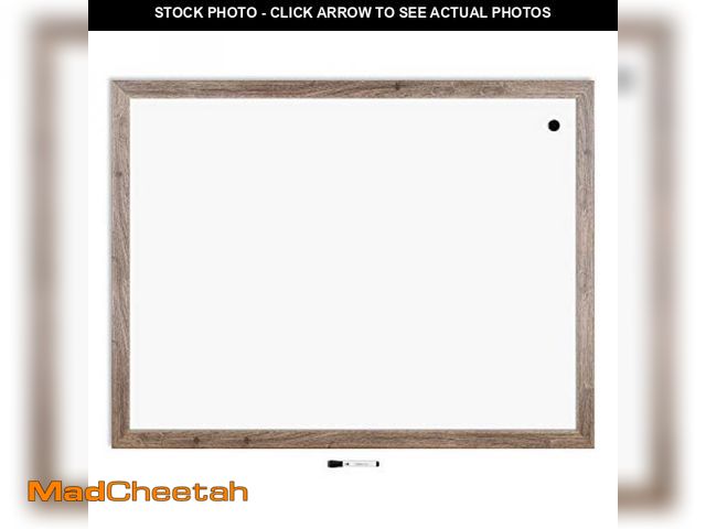Lot 74-12400198 - U Brands Decor Magnetic Dry Erase Board White Board, 36" x 48" Inches, Rustic Wood Frame - UNUSED