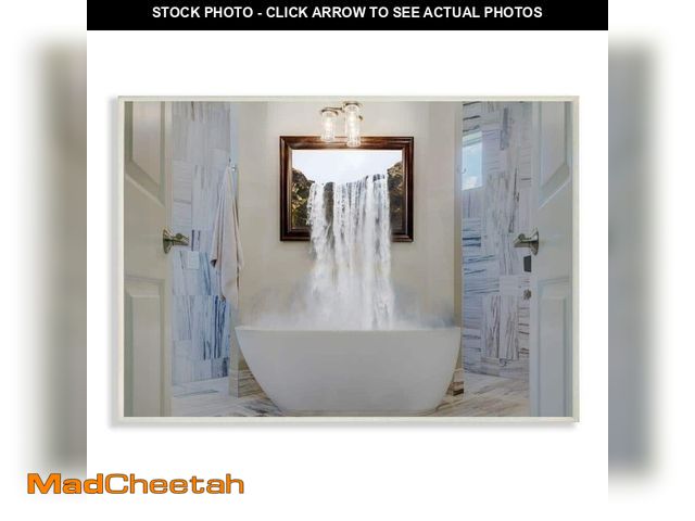 Lot 74-13771294 - Stupell Industries "Bathtub Waterfall Abstract Bathroom Photograph" by Milli Villa Wall Plaque 19 in...