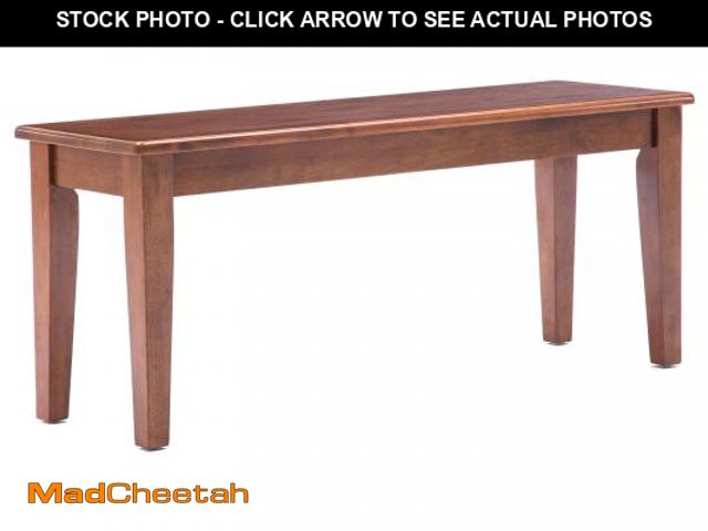 Lot 74-12526792 - Boraam Shaker 18in Dining Height Backless Wood Dining Bench, Walnut Finish - UNUSED