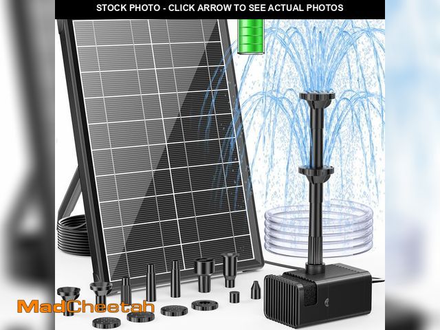 Lot 74-14271333 - POPOSOAP 8W Solar Fountain Pump with Built-in 3600mAh Battery, Solar Powered Bird Bath Fountain with...