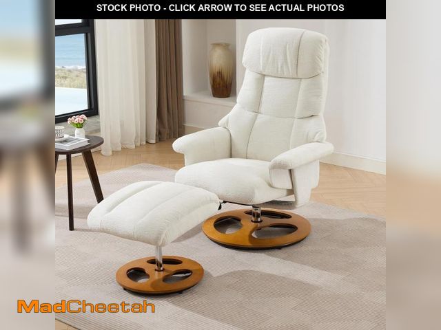 Lot 74-12106325 - KEIKI Swivel Reclining Chair with Ottoman, High Backrest,5-Point Vibration Massage &amp; Heated Seat...