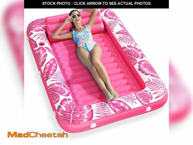 Lot 74-14148799 - Inflatable Tanning Pool Lounger Float - Jasonwell 4 in 1 Sun Tan Tub Sunbathing Pool Lounge Raft Flo...