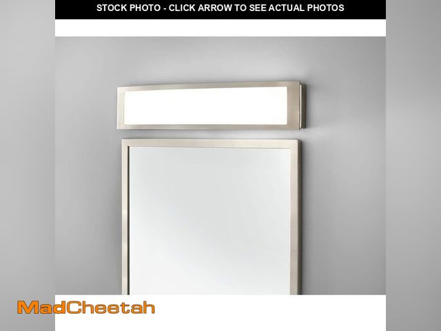 Lot 74-12557396 - *SCRATCHED* Hampton Bay Woodbury 24.6 in. 1-Light Brushed Nickel Integrated LED Bathroom Vanity Ligh...