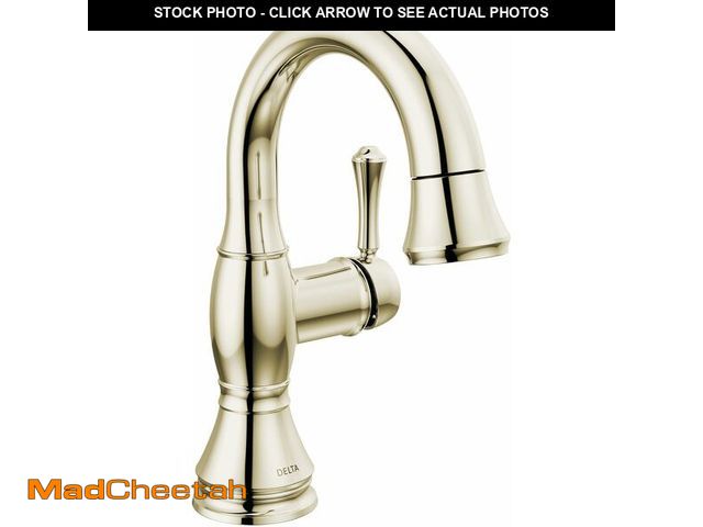 Lot 74-13844461 - Delta Faucet Cassidy Pull Down Bathroom Faucet, Bathroom Pull Out Faucet, Polished Nickel Single Hol...