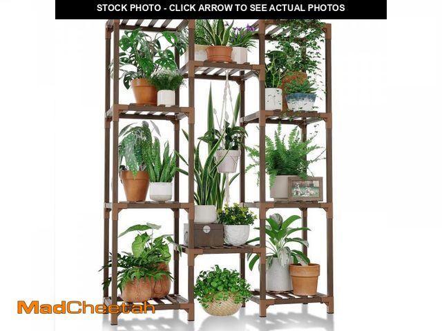 Lot 74-12111694 - Bamworld Plant Stand Indoor Outdoor Tall Plant Shelf for Multiple Plants Pots Wood Flower Stand Larg...