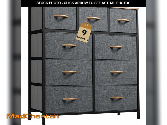 Lot 74-13042007 - (MISSING HARDWARE) DWVO Dresser with 9 Drawers, Fabric Storage Dresser, Chest of Drawers, Storage To...