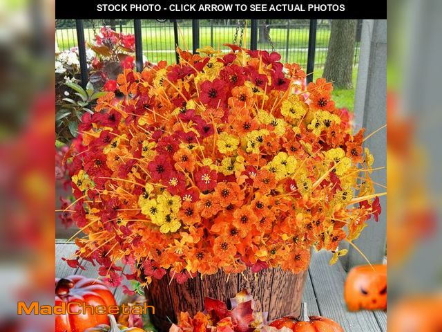Lot 74-12719131 - Yastouay Fake Mums - 12 Bundles Artificial Mums for Outdoors, Fall Flowers Artificial for Decoration...