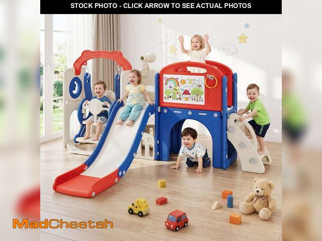 Lot 74-14588115 - Bobiber XL 11 in 1 Toddler Slide PlaySet for kids, Indoor/Outdoor Toddler Playground for Ages 1-4 (B...