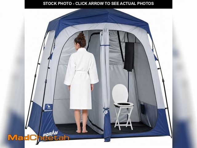 Lot 74-14367052 - Portable Camping Shower Tent Deluxe Changing Room Easy Set Up Privacy Shelter,Large Toilet Tent 2 Ro...