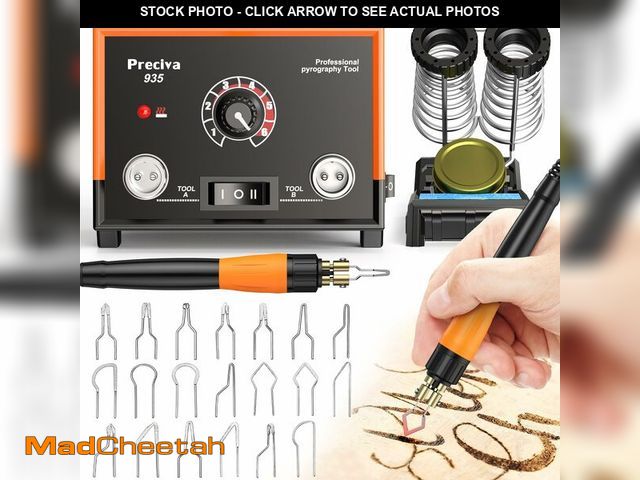 Lot 74-12976722 - Preciva 935 Dual Handle Wood Burning Kit - Professional Pyrography Tool with 20 Wire Nibs &amp; Pen ...
