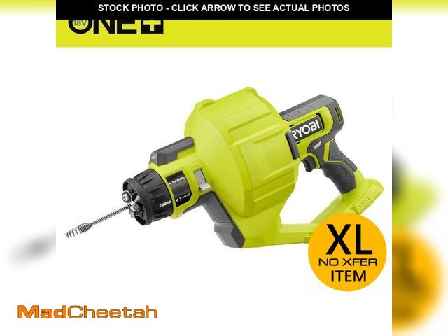Lot 74-12795162 - RYOBI ONE+ 18V Cordless Drain Auger with 25 ft Cable, LED Light, Auto Feed/Retract, Cable Lock, Encl...