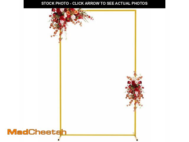Lot 74-14378058 - Asee'm 6.6FTx4FT Gold Wedding Arch Backdrop Stand Square Metal Rectangular Arch Frame for Ceremony P...