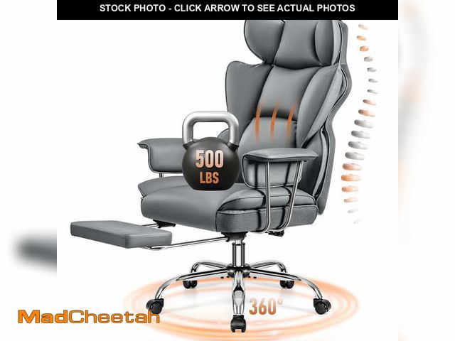 Lot 74-12765645 - COOLHUT Big and Tall Office Chair 500LBS Wide Seat Ergonomic Computer Desk Chair, PU Leather Executi...