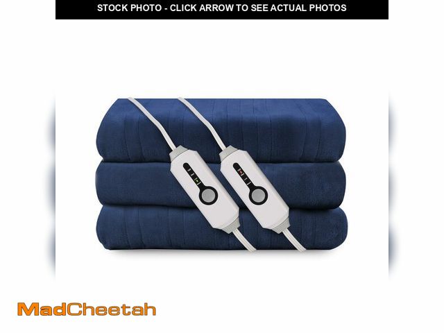 Lot 74-13542555 - Electric Heated Blanket 84"x90" Queen Size, Soft Coral Fleece, Dual Controllers with 4 Heating Level...